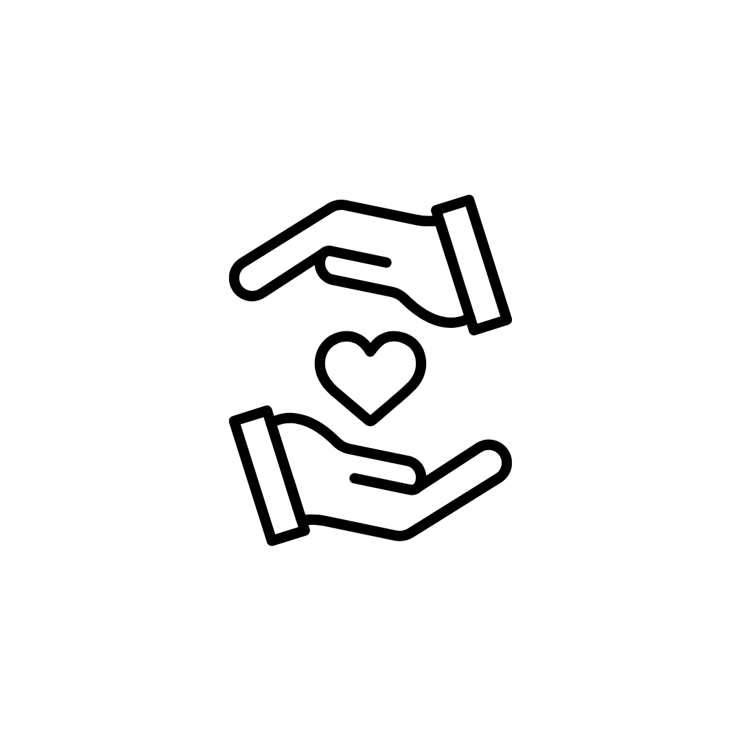 Icon: Hände, die ein Herz halten – symbolisiert Pflegeseelsorge und einfühlsame Begleitung.